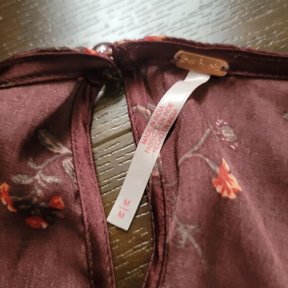 Free People Butterfly Babe Maxi Dress Womens M Y2K Chocolate Brown Lace Satin - Picture 5 of 8